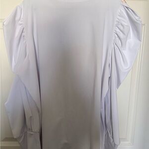 Ashley Stewart White Blouse with Gathered Sleeves
